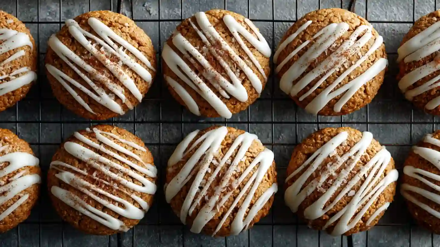 Iced Gingerbread Oatmeal Cookies (Soft & Chewy Holiday Cookies)