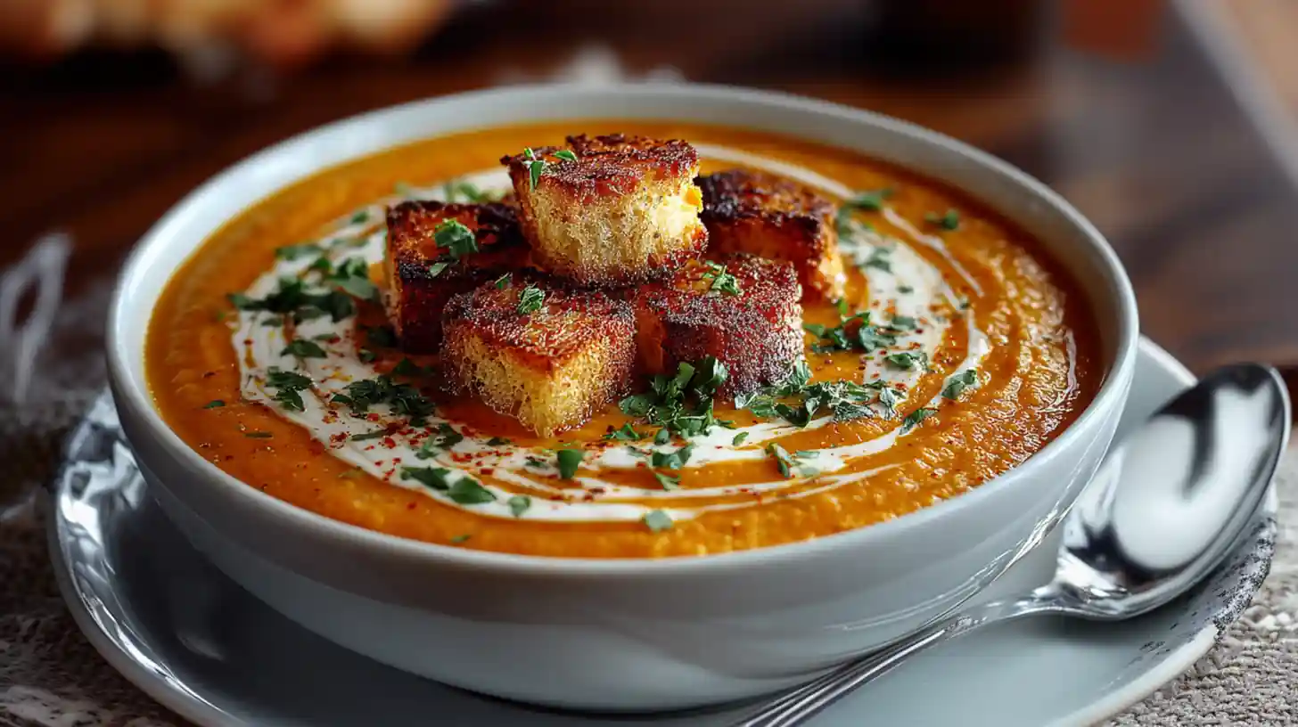 Roasted Italian Sweet Potato Soup (Cozy One-Pot Dinner)